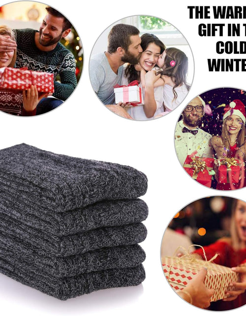 Load image into Gallery viewer, Womens 5 Pairs Soft Thick Comfort Casual Cotton Warm Wool Crew Winter Socks

