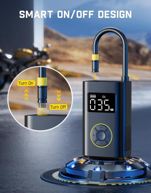 Load image into Gallery viewer, Portable Tire Inflator: Smart ON/OFF Hose Design
