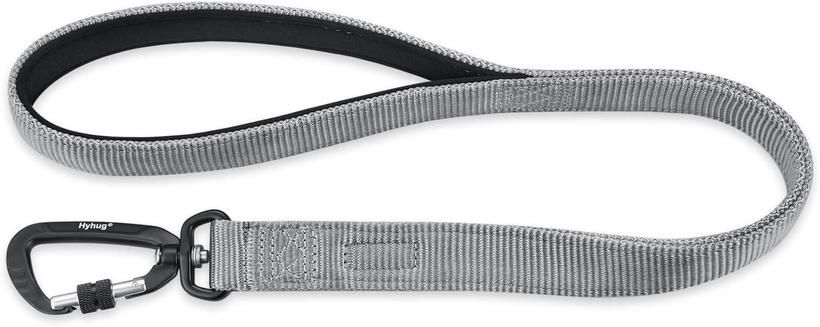Pets 24 Inches Heavy Duty Short Leash with Comfortable Handle and Lightweight Aviation Aluminium Clip Lead- for Large Medium Dogs Daily Walking and Training. (Sleet Gray)