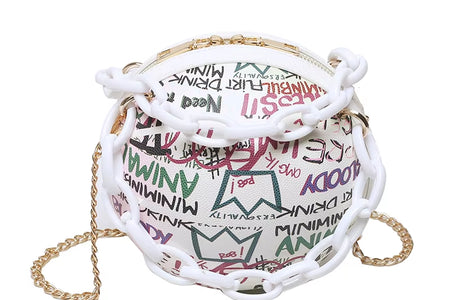 Brand Graffiti Basketball Bags for Women Newshoulder Bag Fashion Chain Purses and Handbags Designer Crossbody Bag Luxury Satchel