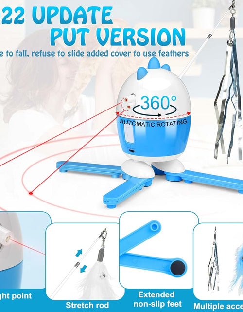 Load image into Gallery viewer, Cat Toys Interactive, Cat Light Toy and Cat Feather Toys 2 in 1, Recharge Cat Exercise Toys for Indoor Cats, Adjustable Cat Toy Automatic Light
