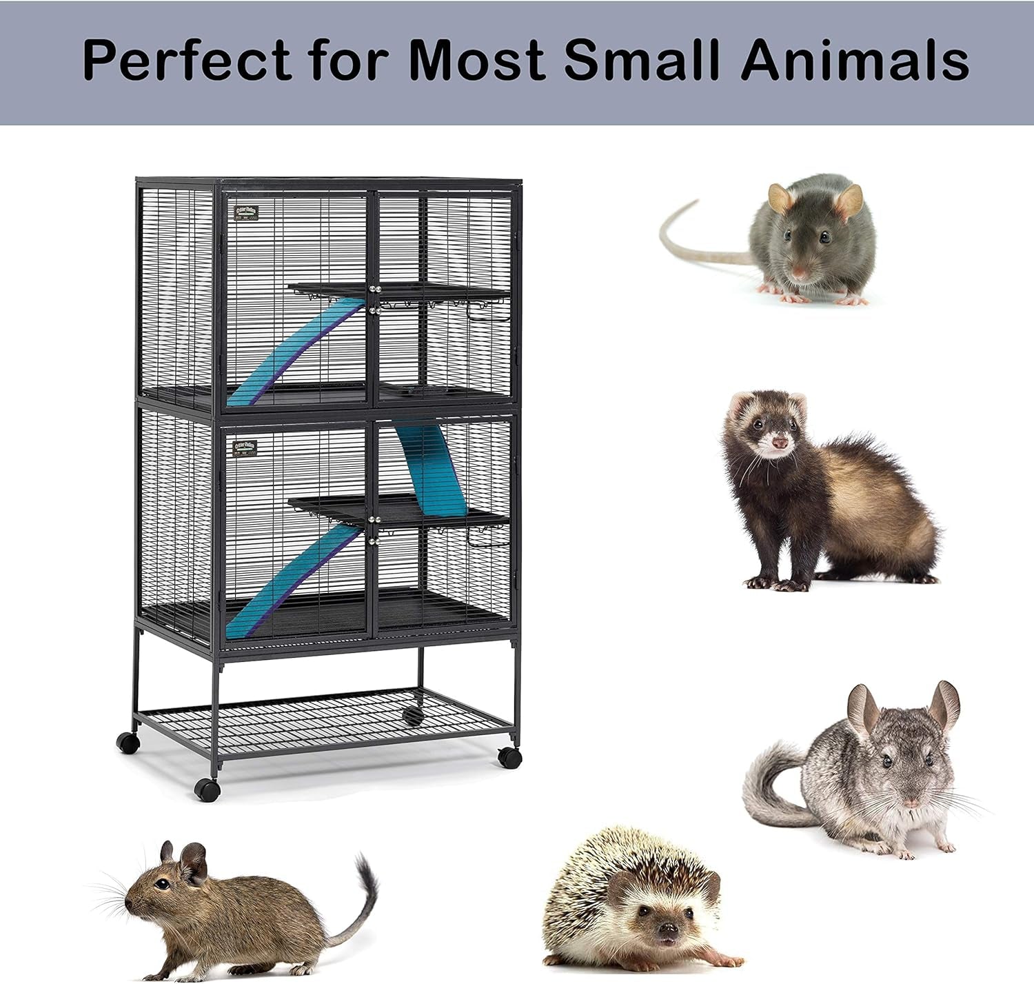 Deluxe Critter Nation Double Unit Small Animal Cage (Model 162)