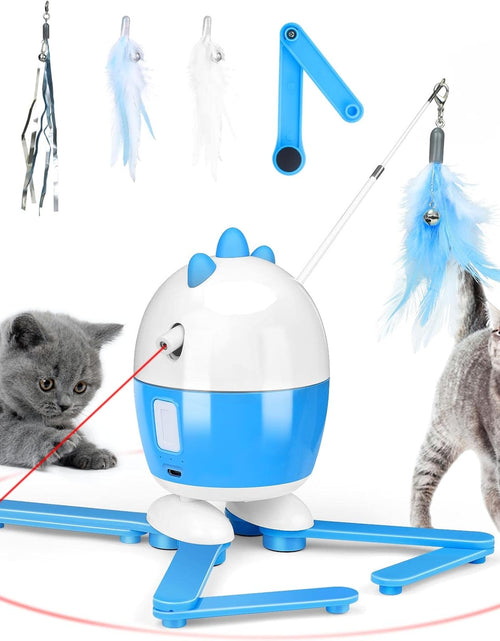 Load image into Gallery viewer, Cat Toys Interactive, Cat Light Toy and Cat Feather Toys 2 in 1, Recharge Cat Exercise Toys for Indoor Cats, Adjustable Cat Toy Automatic Light
