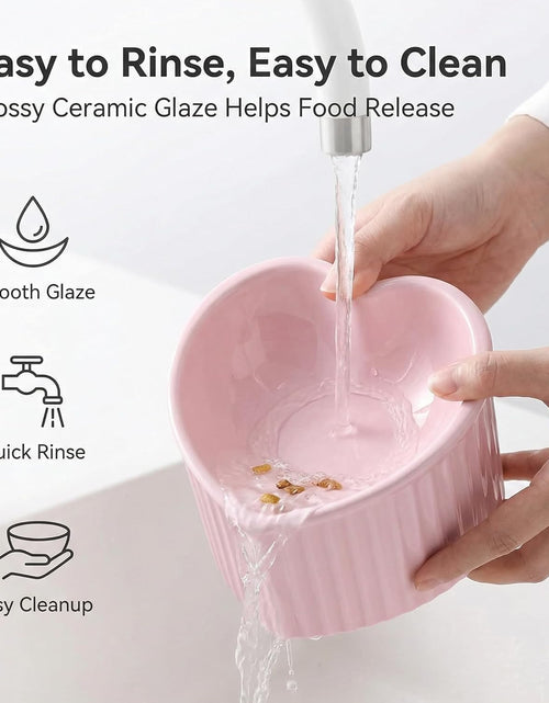 Load image into Gallery viewer, Ceramic Raised Cat Bowls, Tilted Elevated Food or Water Bowls, Stress Free, Backflow Prevention, Dishwasher and Microwave Safe, Lead &amp; Cadmium Free
