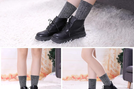 Womens 5 Pairs Soft Thick Comfort Casual Cotton Warm Wool Crew Winter Socks