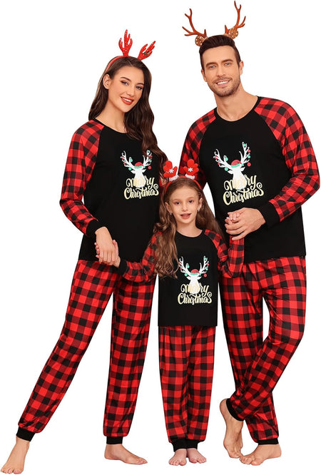 Christmas Pajamas Sets for Family Christmas Pjs Women Men Kid Sleepwear Holiday Festival Loungewear