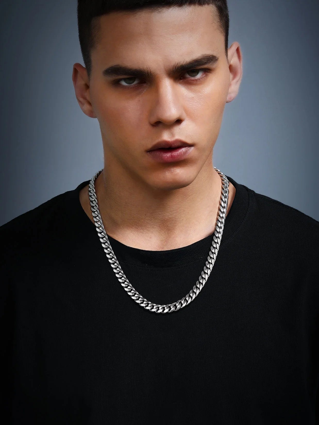 Men Jewelry Hiphop Cuban Chain Stainless Steel Necklace 26Inch 10MM Silver Color Mens Gifts for Dad