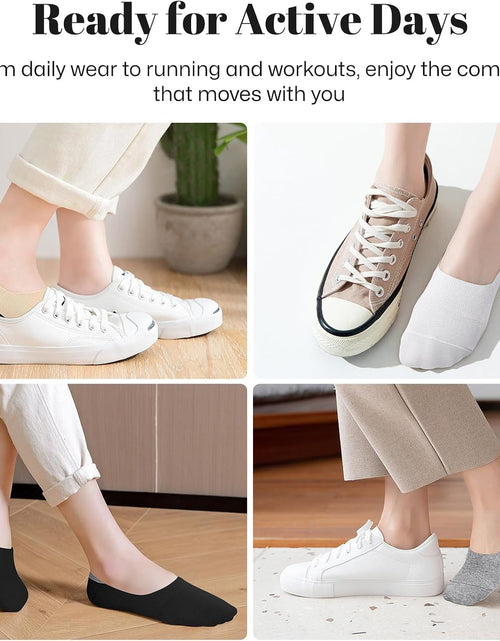 Load image into Gallery viewer, No Show Socks Women Low Socks Non Slip Flat Boat Line 4/8 Pairs

