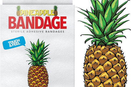 Novelty Bandages Self-Adhesive Funny First Aid, Novelty Gag Gift Assorted Pineapple (24Pc) (Pineapple)
