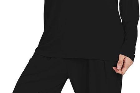 Bamboo Pajamas Set for Women Long Sleeve Sleepwear with Pants Soft Comfy Pj Lounge Sets S-4X