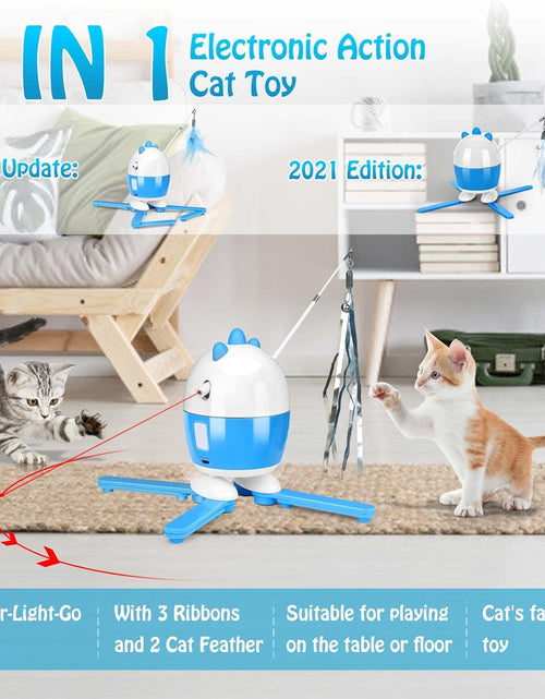 Load image into Gallery viewer, Cat Toys Interactive, Cat Light Toy and Cat Feather Toys 2 in 1, Recharge Cat Exercise Toys for Indoor Cats, Adjustable Cat Toy Automatic Light
