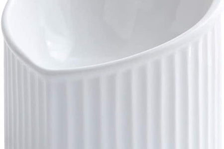 Ceramic Raised Cat Bowls, Tilted Elevated Food or Water Bowls, Stress Free, Backflow Prevention, Dishwasher and Microwave Safe, Lead & Cadmium Free